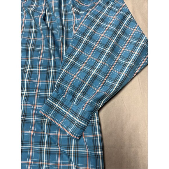Chaps Blue Plaid Long Sleeve Casual Button Down Men's size 3XL Nylon/Polyester - Picture 11 of 16